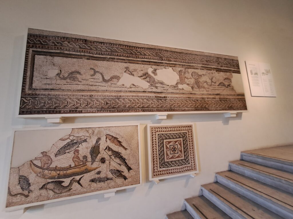 Tunisian mosaics on display at the British Museum. 