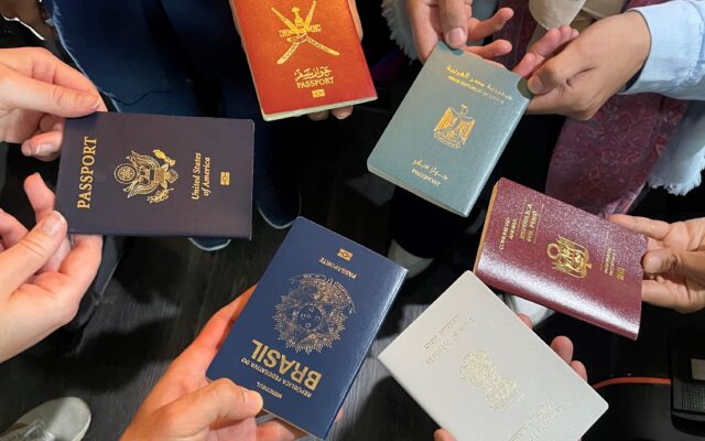 Photograph of 6 passports