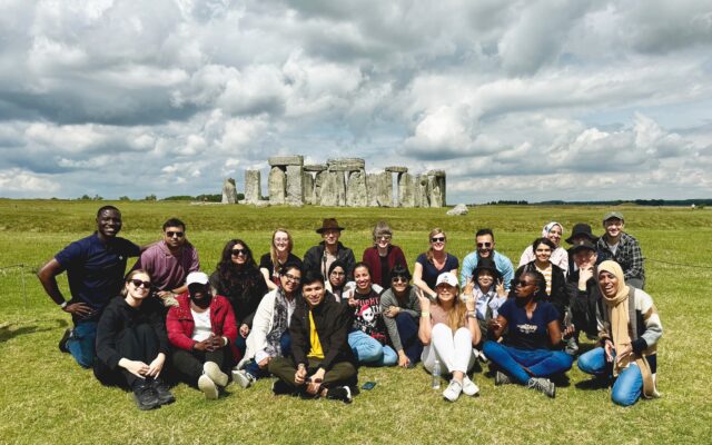 Group photo in front of Stonehengre