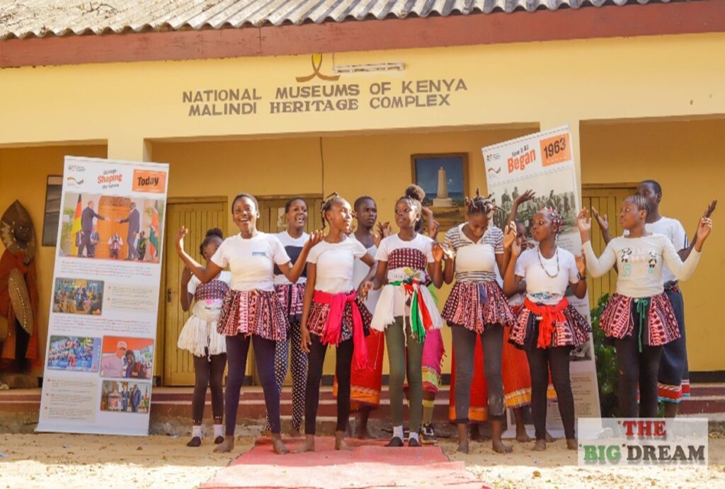 A group of people stood outside Malindi Museum