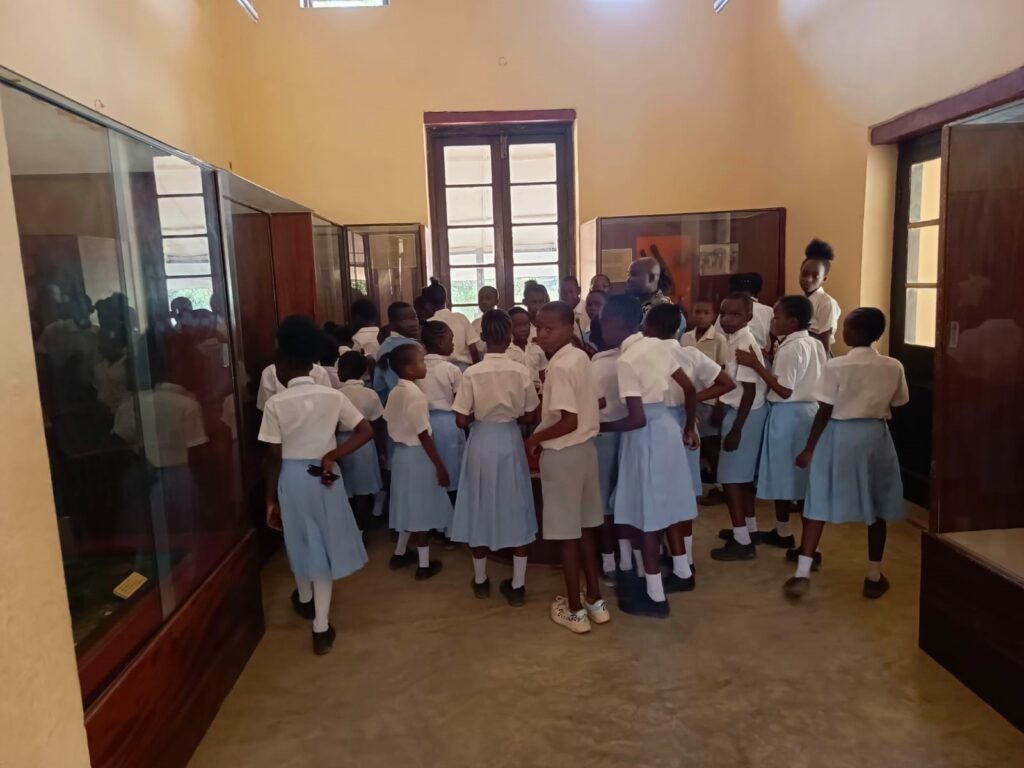 A group of children exploring a gallery space