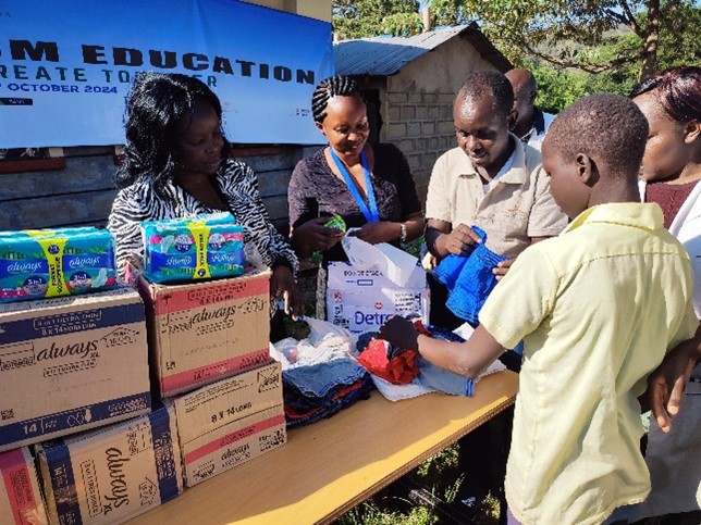 Museum staff with support packages