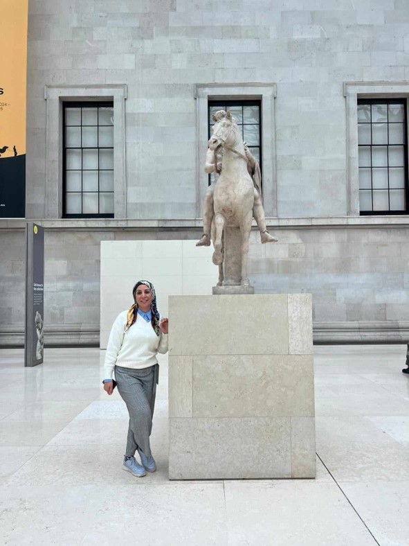 Nagwa in the Great Court at the British Museum